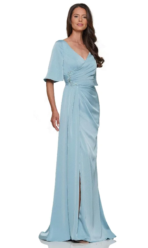Cozy Outfits Wear Street Chic Rina di Montella RD2974 - Surplice V-Neck Pleated Formal Gown Cozy Outfits Wear Street Chic Rina di Montella RD2974 - Surplice V-Neck Pleated Formal Gown