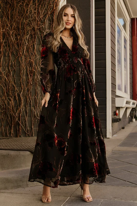 Budgeted Comfortable Wear Casual Layers Mikla Maxi Dress | Black Multi