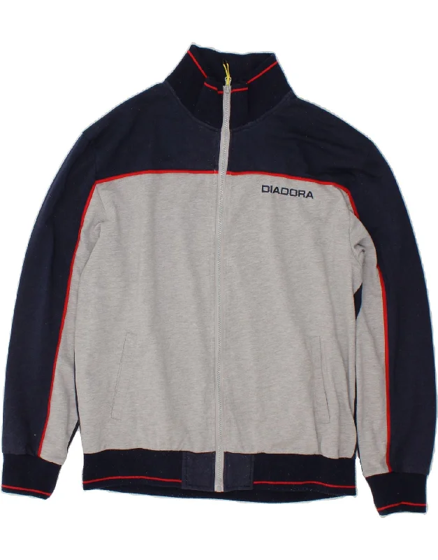 Simple Fashion Layers Practical Layers DIADORA Womens Tracksuit Top Jacket UK 20 2XL Navy Blue Colourblock