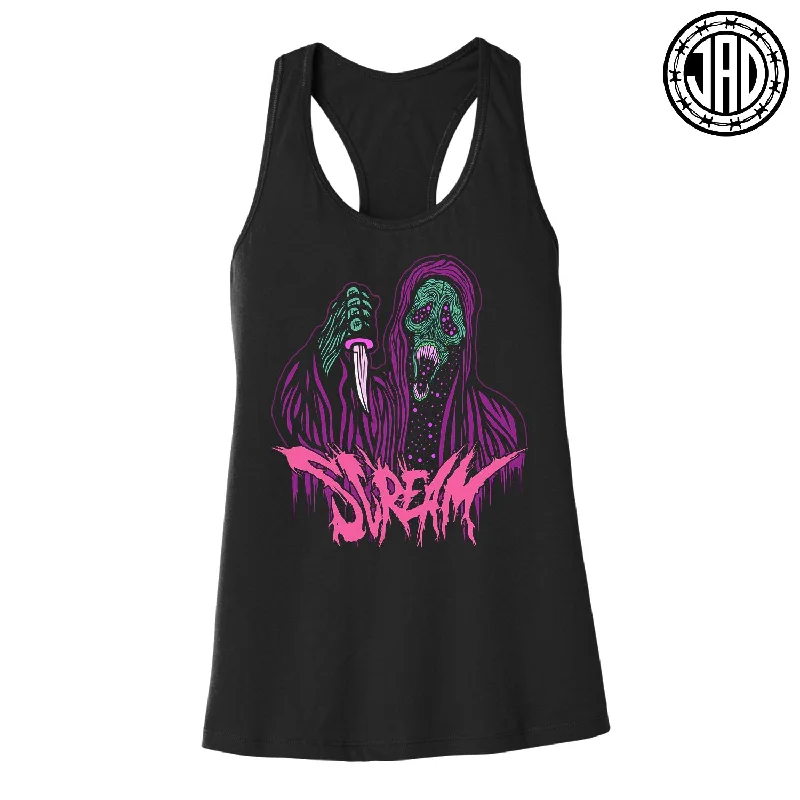Street Comfortwear Versatile Styles Black Scream Ghoul - Women's Racerback Tank