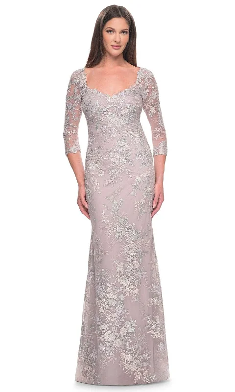 Versatile Comfort Pieces Cozy Looks La Femme 31804 - Embroidered Scoop Neck Evening Dress Versatile Comfort Pieces Cozy Looks La Femme 31804 - Embroidered Scoop Neck Evening Dress