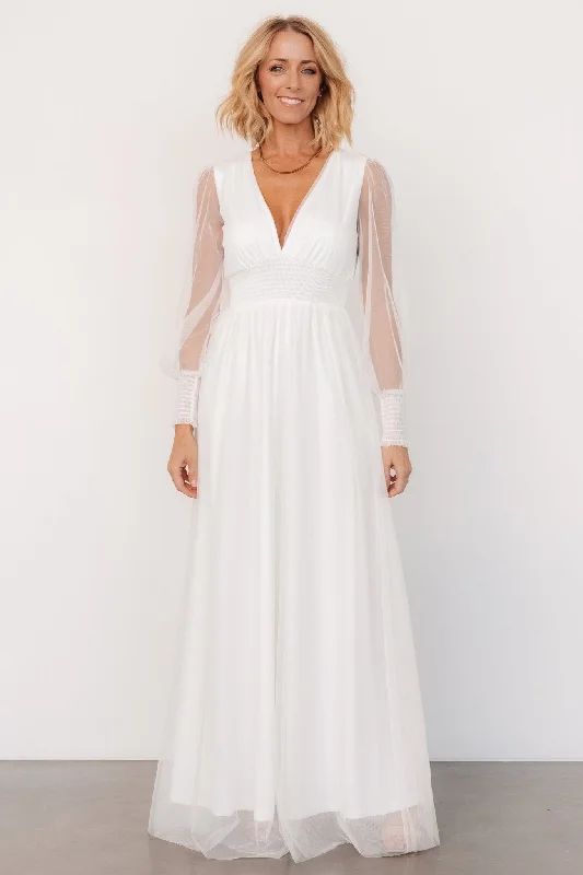 Layla Tulle Maxi Dress | White