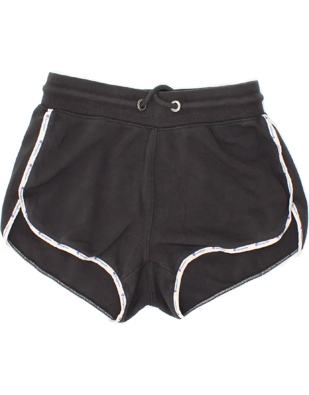 CHAMPION Womens Sport Shorts UK 6 XS Black Cotton