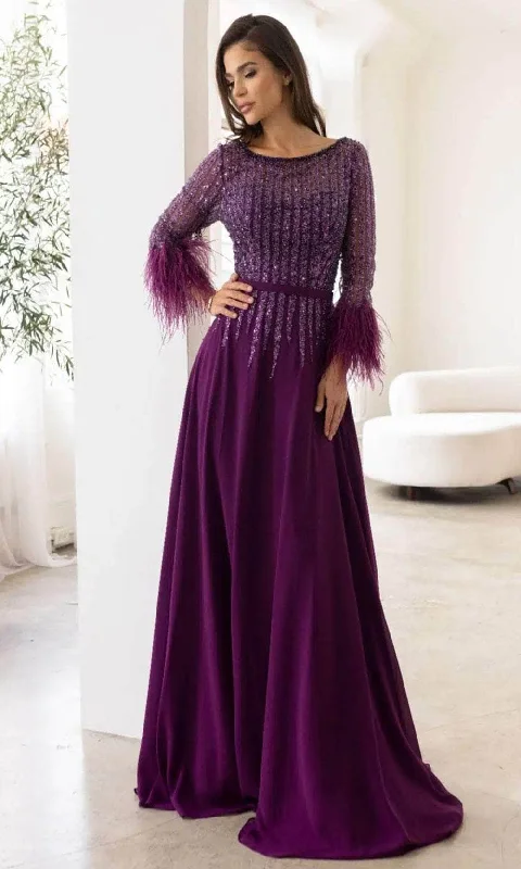 Effortless Layers Simple Comfort Look Terani Couture 241M2738 - Beaded Bateau Evening Dress Effortless Layers Simple Comfort Look Terani Couture 241M2738 - Beaded Bateau Evening Dress