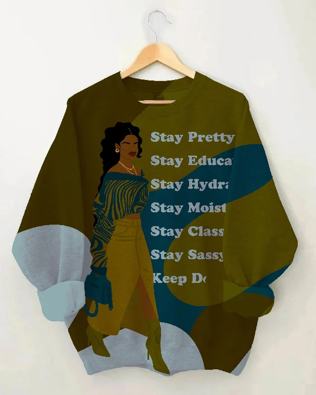 Warm and Soft Textiles Versatile Styles Powerful Brown Women Long Sleeve Sweatshirt