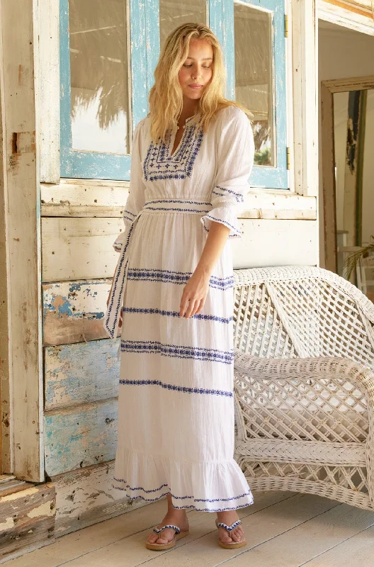 Everyday Wardrobe Essentials Versatile Clothing Freida Dress | White/Cobalt