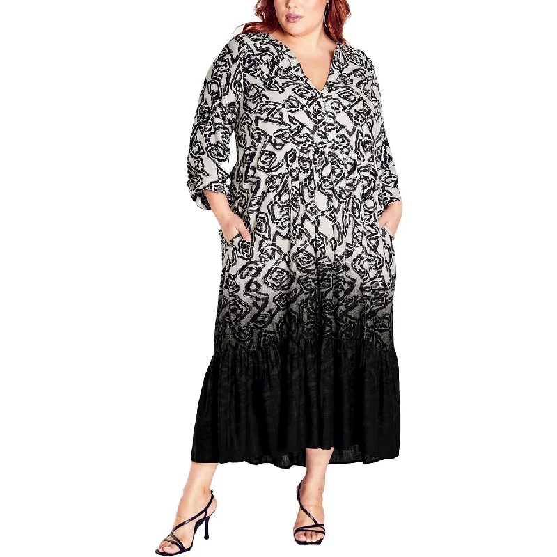 Zim & Zoe Womens Printed  Maxi Dress