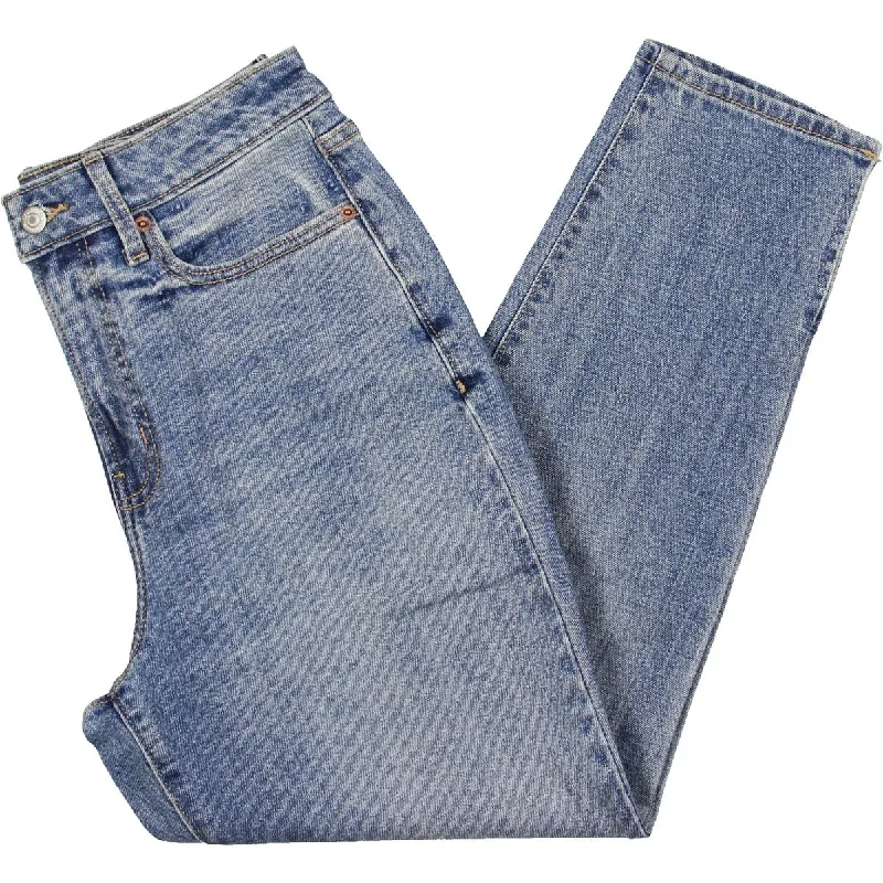 Affordable Comfort Wear Cool Layers Petites Womens High-Rise Stretch Straight Leg Jeans Affordable Comfort Wear Cool Layers Petites Womens High-Rise Stretch Straight Leg Jeans
