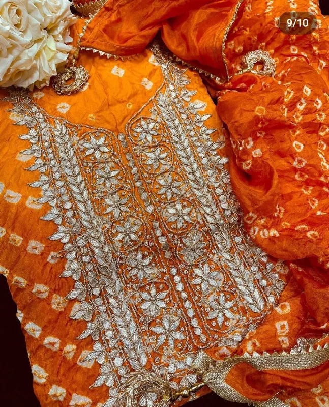 Effortless Chic Looks Soft Fit Clothing KcPc New Art Silk Bandhani Gotapatti Work Salwar Suit KML Effortless Chic Looks Soft Fit Clothing KcPc New Art Silk Bandhani Gotapatti Work Salwar Suit KML