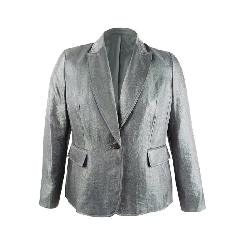 Soft Comfort Fits Affordable Layers Kasper Women's Metallic Single-Button Blazer