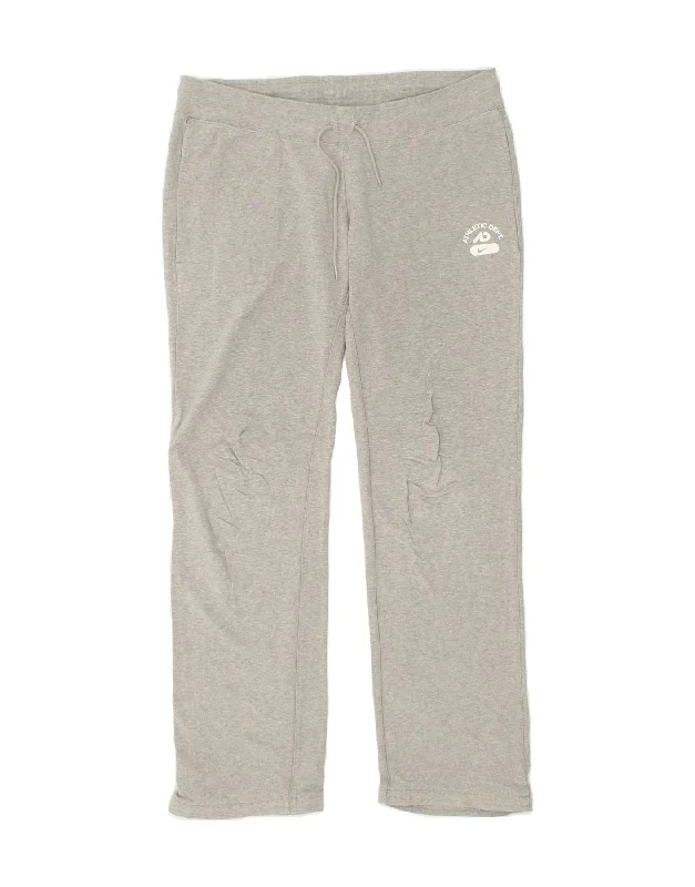 NIKE Womens Tracksuit Trousers UK 16 Large Grey Cotton