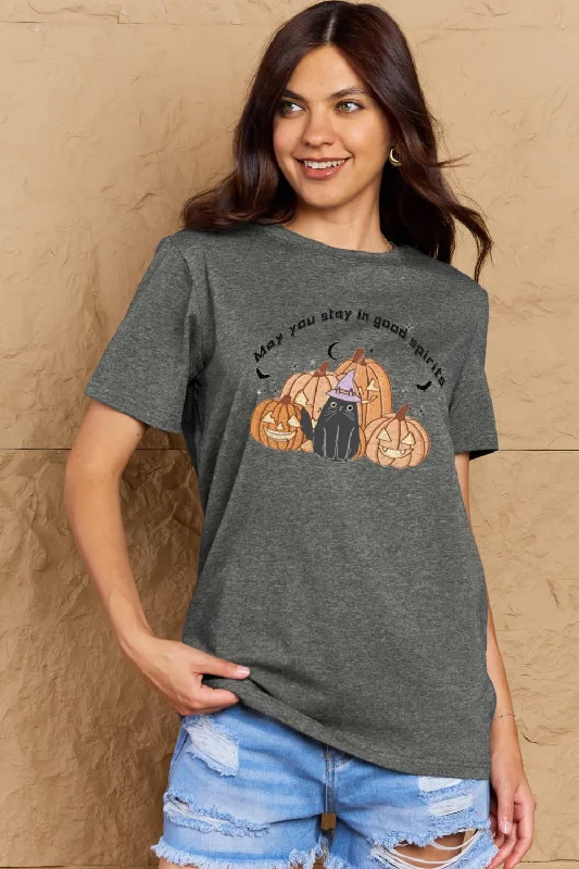 Cozy Comfort Options Casual Comfort MAY YOU STAY IN GOOD SPIRITS Graphic Cotton T-Shirt Cozy Comfort Options Casual Comfort MAY YOU STAY IN GOOD SPIRITS Graphic Cotton T-Shirt