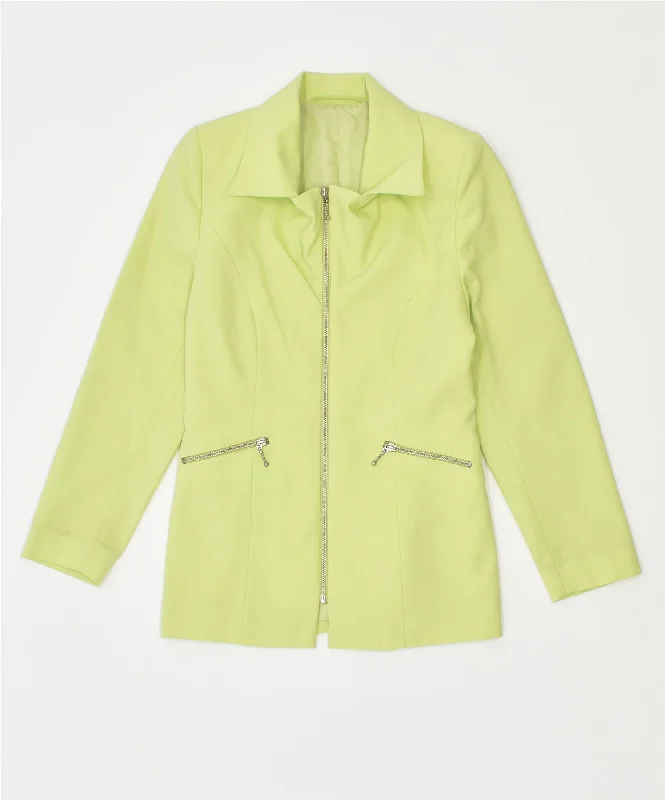 Soft Layering Wear Everyday Chic VINTAGE Womens Blazer Jacket EU 34 XS Yellow Polyester