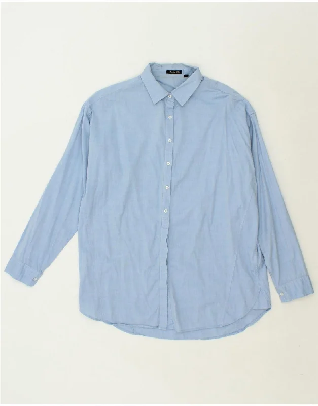 MASSIMO DUTTI Womens Shirt EU 40 Medium Blue Cotton