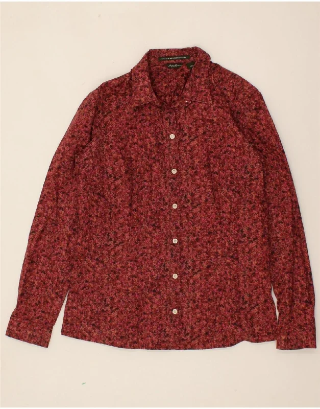 Affordable Smart Styles Day Comfort EDDIE BAUER Womens Shirt UK 14 Medium Maroon Flecked Cotton