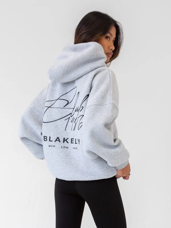 Fashion Layering Pieces Stylish Attire Club Oversized Hoodie - Marl Grey
