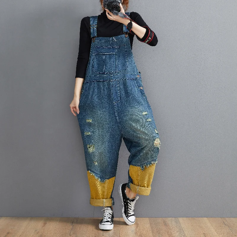 Affordable Comfort Styles Relaxed Outfits Style Denim Blue Pant Plus Size Spring Hole Jumpsuit Pants Affordable Comfort Styles Relaxed Outfits Style Denim Blue Pant Plus Size Spring Hole Jumpsuit Pants