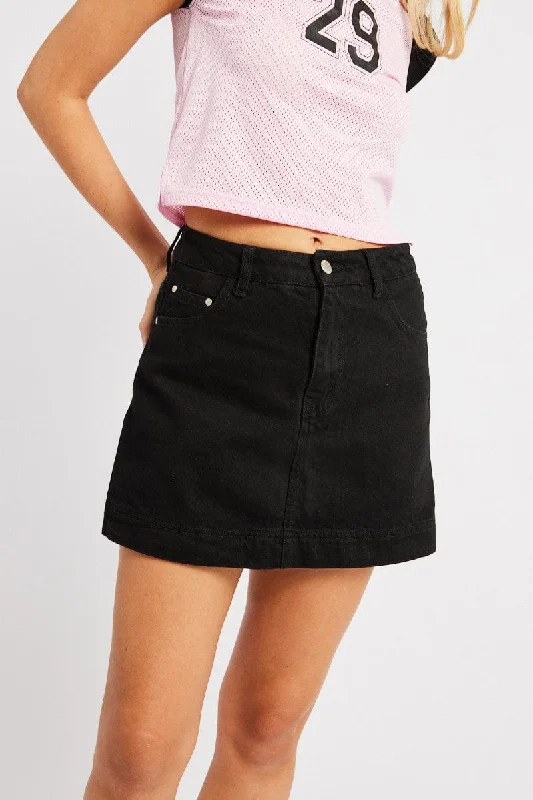 Streetwear Comfort Versatile Clothing Black Skort Skirt High Rise