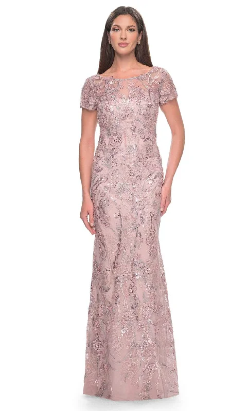 Stylish Daily Outfits Budgeted Fashion La Femme 31672 - Beaded Floral Patterned Short Sleeve Evening Dress Stylish Daily Outfits Budgeted Fashion La Femme 31672 - Beaded Floral Patterned Short Sleeve Evening Dress