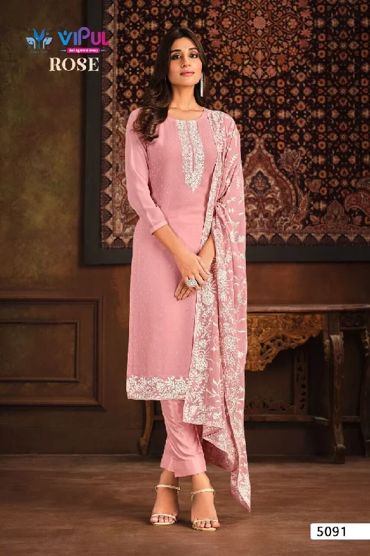 Cozy Wearable Styles Simple Wear 5091 Heavy Georgette Stone work Designer Straight Cut Suit