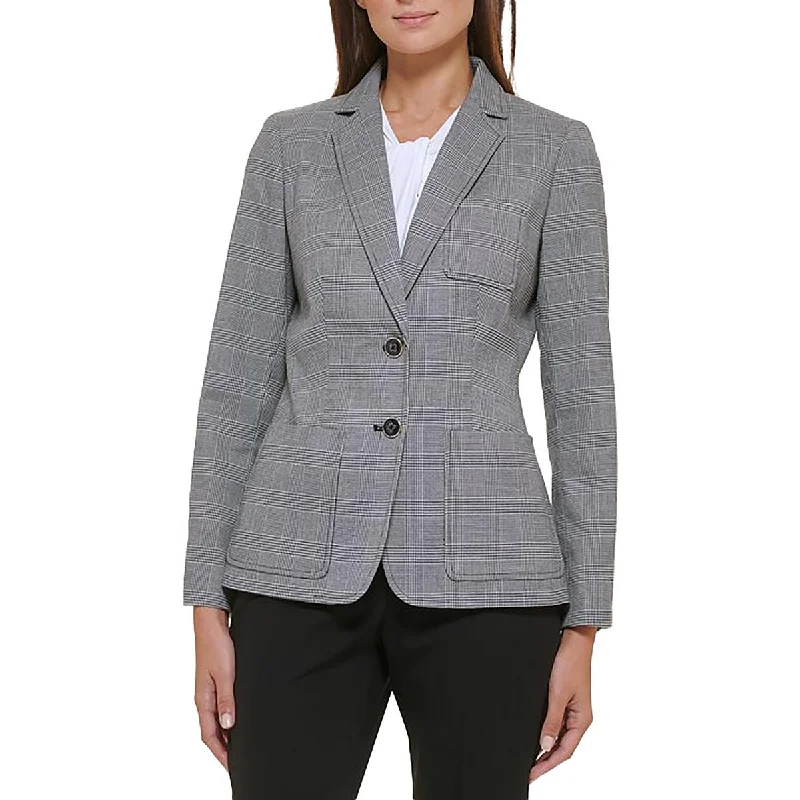 Comfortable Layered Styles Effortless Style Tommy Hilfiger Womens Glen Plaid Workwear Two-Button Blazer Comfortable Layered Styles Effortless Style Tommy Hilfiger Womens Glen Plaid Workwear Two-Button Blazer
