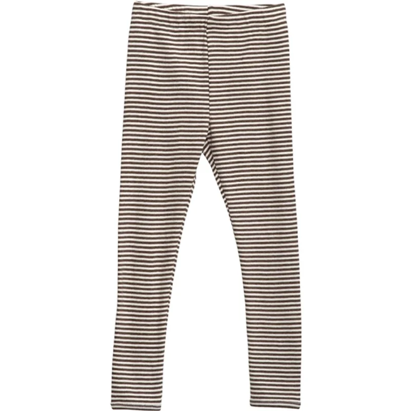 Simple Stylish Wear Cozy Textures Serendipity Chestnut/Offwhite Stripe Leggings