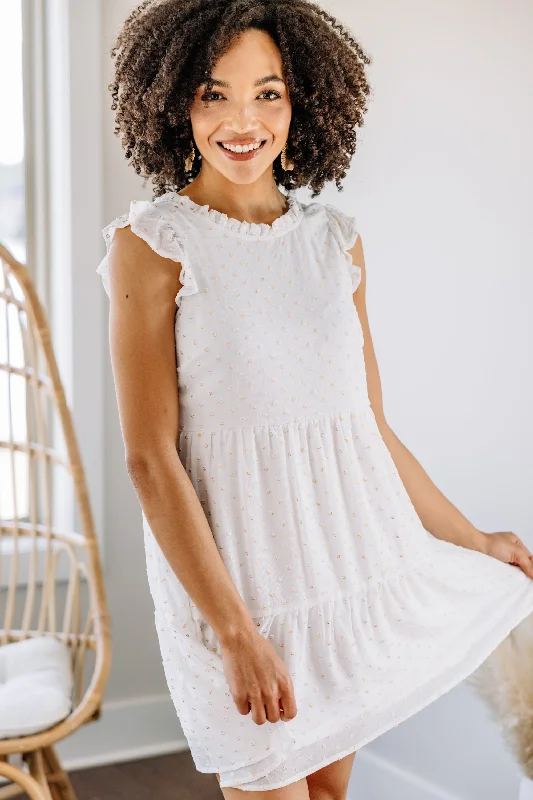 Effortless Soft Layers Chic Wear No Ordinary Love Ivory White Babydoll Dress