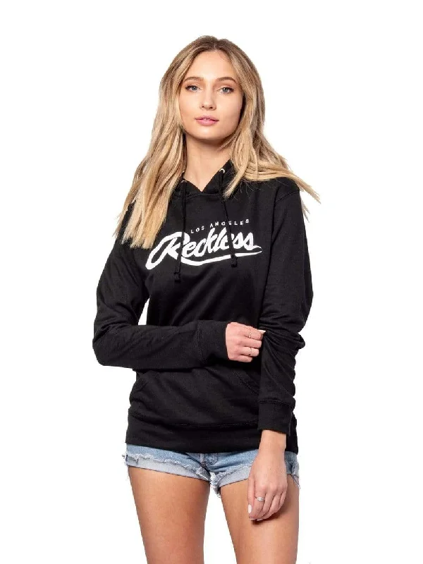 Comfortable Everyday Look Comfortable Layering Big R Script Jr Hoodie - Black/White