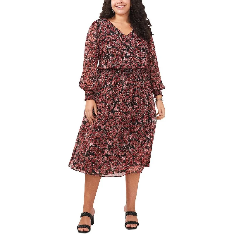 Affordable Smart Styles Casual Wearables MSK Womens Plus V-Neck Long Maxi Dress