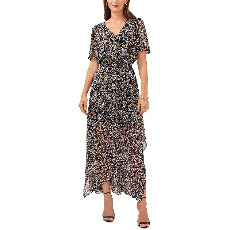 Street Style Comfort Relaxed Fashion MSK Womens Floral Print Long Maxi Dress