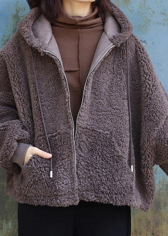 Soft Layers Clothing Relaxed Dressing Women chocolate Fashion hooded coats women black Dresses outwears
