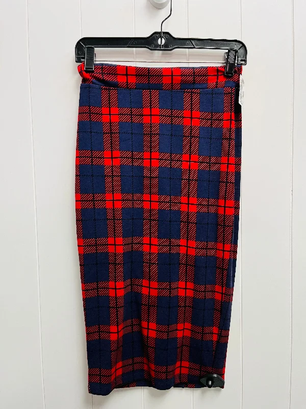 Fashionable Comfortwear Comfy Wear Skirt Midi By Gianni Bini In Blue & Red, Size: Xs Fashionable Comfortwear Comfy Wear Skirt Midi By Gianni Bini In Blue & Red, Size: Xs