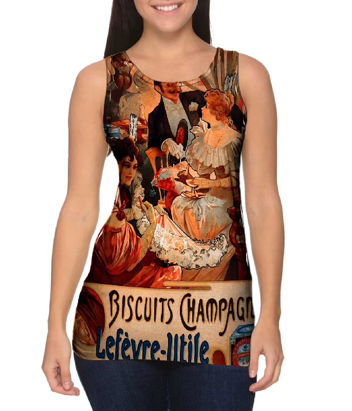 Affordable Comfort Wear Effortless Chic Style Alphonse Mucha - "Biscuits Champagne Lefèvre-Utile" (1896)
