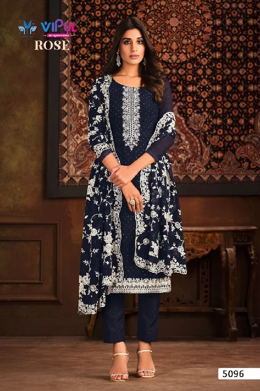 Effortless Fashionwear Chic and Cozy 5096 Heavy Georgette Stone work Designer Straight Cut Suit