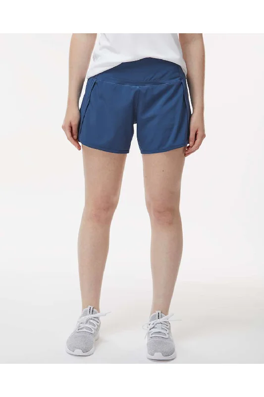 Everyday Comfort Wear Relaxed Outfits Boxercraft Womens Stretch Woven Lined Shorts - Indigo Blue