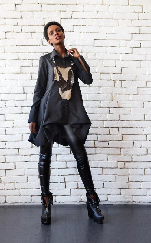Cozy Fabric Fits Effortless Chic Style Long Sleeved Drape Shirt