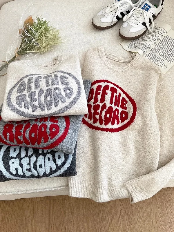 Cozy Outfits Wear Versatile Clothing casual soft jacquard round neck long-sleeved knitted sweater      S4680