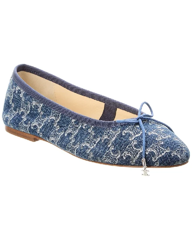 Effortless Fashionwear Comfortable Fit CELINE Triomphe Denim Ballet Flat