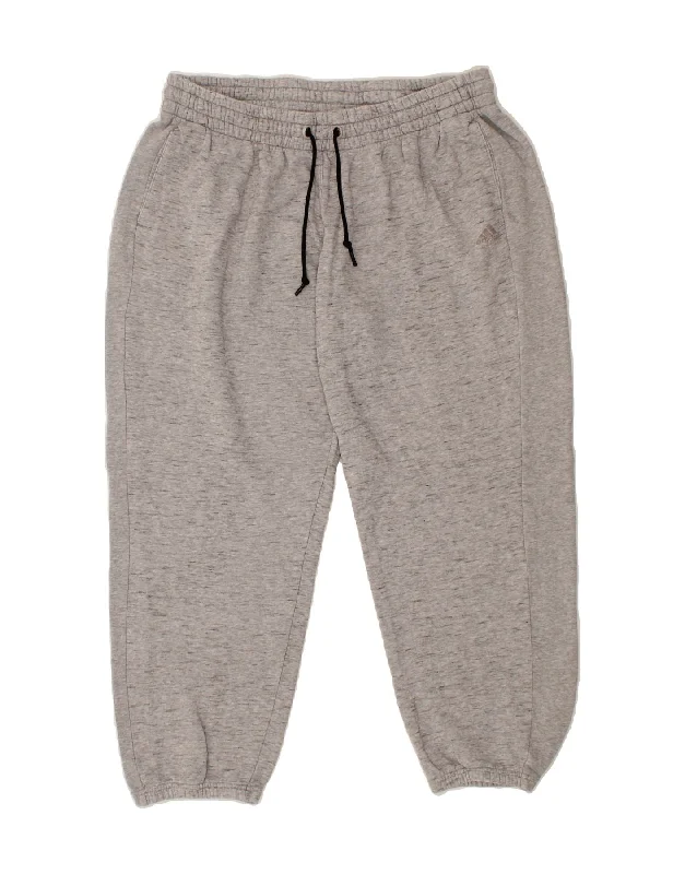 Simple Fashion Layers Soft Look ADIDAS Womens Crop Tracksuit Trousers Joggers UK 20/22 XL Grey Flecked