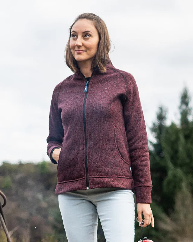 Street Comfortwear Everyday Chic Imai Recycled Knit Jacket in Fig Marle