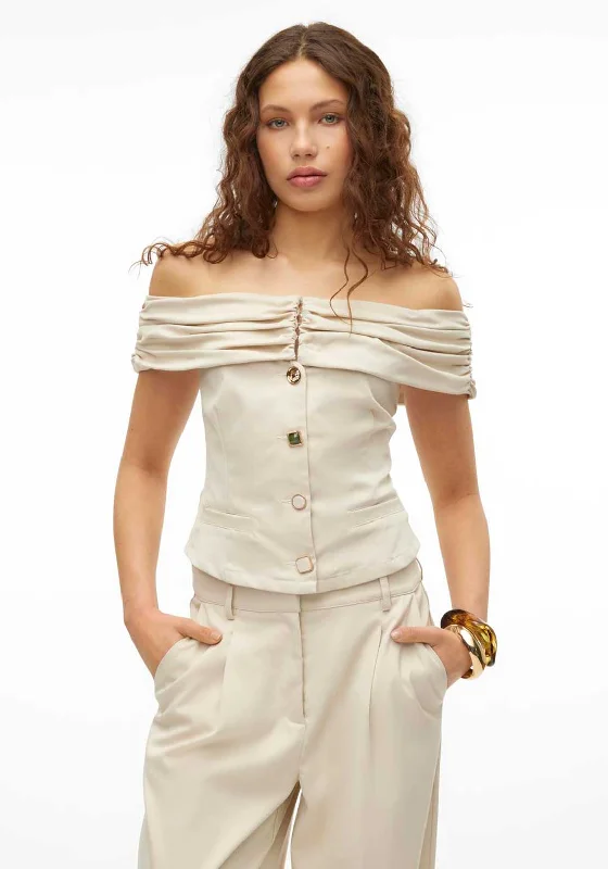 Cozy Fashion Styles Cozy Wardrobe SOMETHINGNEW Lana Off Shoulder Top, Turtledove