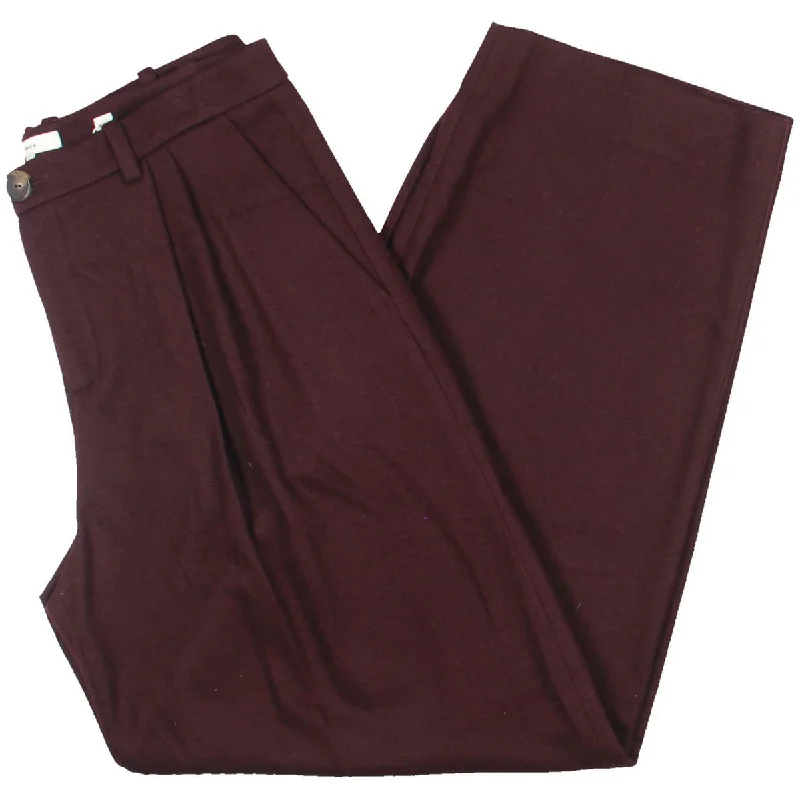 Chic Comfort Pieces Everyday Style Womens Wool Blend Low Rise Wide Leg Pants