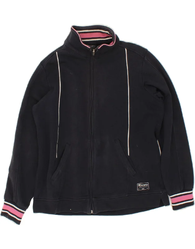 Practical Streetwear Trendy Layers CHAMPION Womens Easy Fit Tracksuit Top Jacket Medium Navy Blue Cotton Practical Streetwear Trendy Layers CHAMPION Womens Easy Fit Tracksuit Top Jacket Medium Navy Blue Cotton