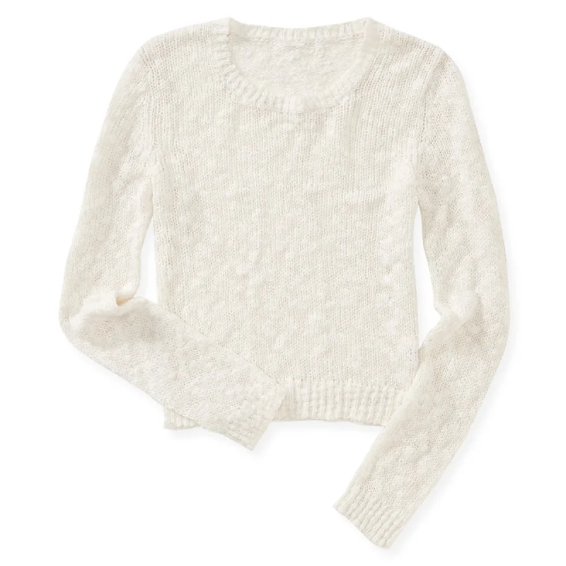 Aeropostale Womens Sheer Cropped Pullover Sweater