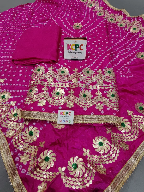 Chic Comfort Pieces Stylish Outfits KcPc Art Silk Bandhani Gotapatti Salwar Suit KML Chic Comfort Pieces Stylish Outfits KcPc Art Silk Bandhani Gotapatti Salwar Suit KML