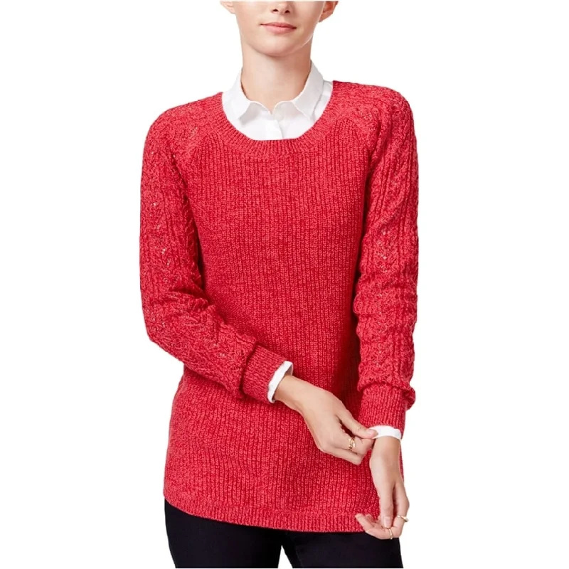 Fashion Comfort Trends Simple Comforts maison Jules Womens Solid Cable Knit Pullover Sweater, Red, X-Small