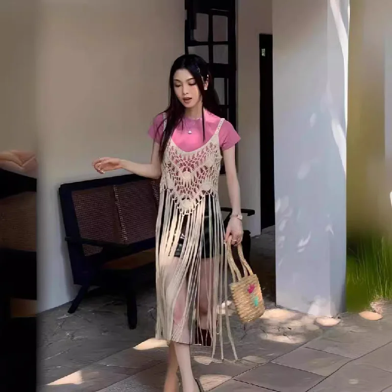 Trendy Warm Looks Affordable Outfits Summer Bohemia Sleeveless Tassels Tank Tops Dresses Trendy Warm Looks Affordable Outfits Summer Bohemia Sleeveless Tassels Tank Tops Dresses