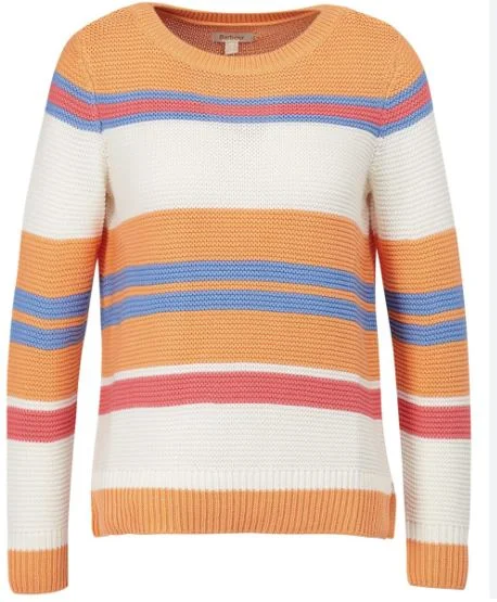 Cozy and Fashionable Street Comfort Barbour Littlehampton Knit Off White