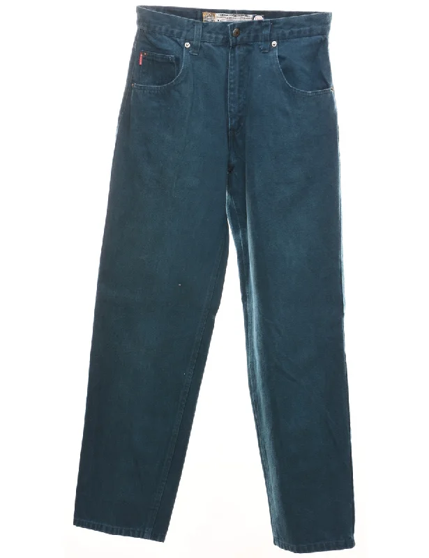 Soft and Casual Looks Modern Comfort Teal Mid-Rise Tapered Jeans - W30 L32