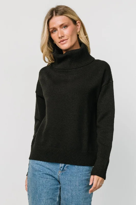 Effortless Fashionwear Simple Comfortwear Tera Turtleneck Sweater | Black